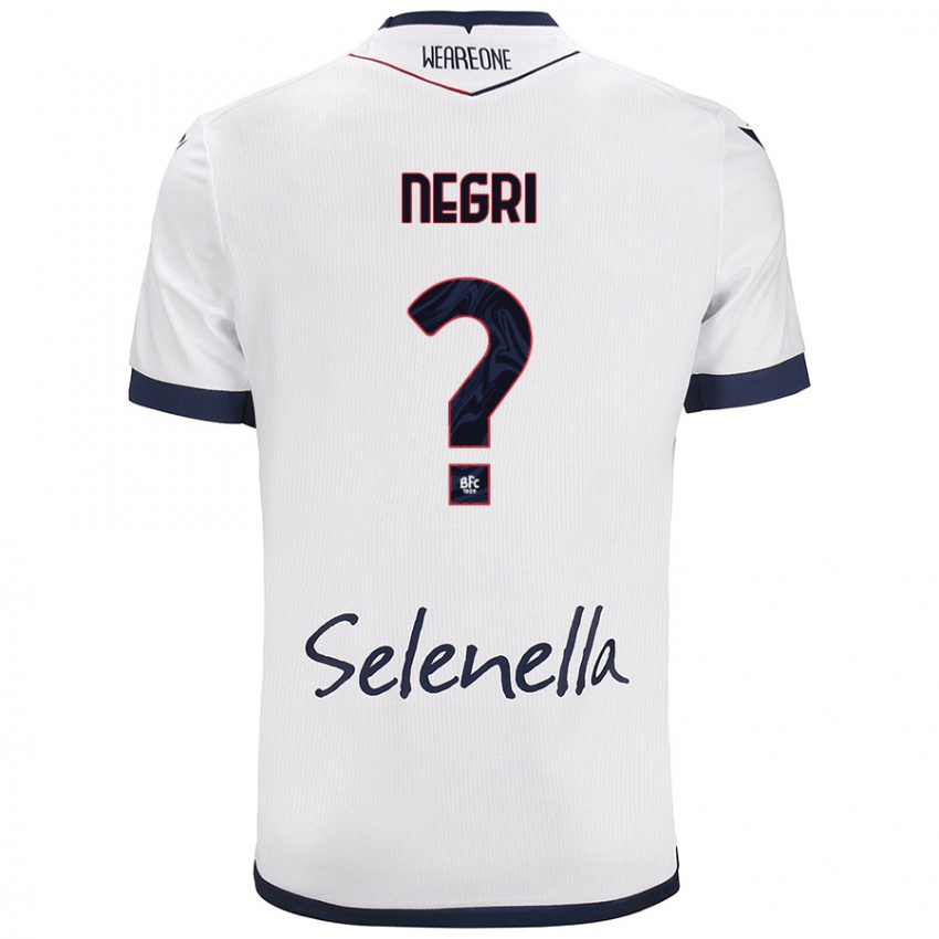 Niño Camiseta Simone Negri #0 Blanco Azul Real 2ª Equipación 2024/25 La Camisa México