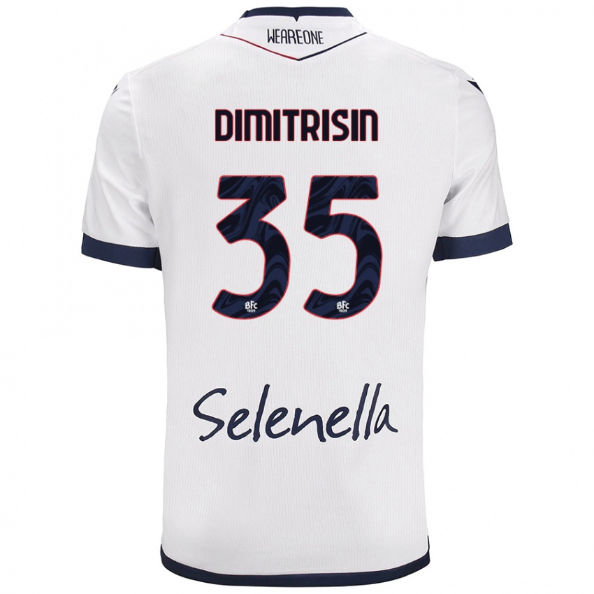 Niño Camiseta Danila Dimitrișin #35 Blanco Azul Real 2ª Equipación 2024/25 La Camisa México