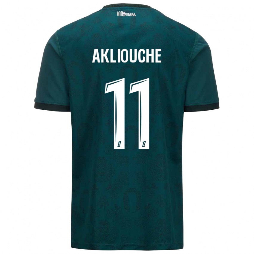 Niño Camiseta Maghnes Akliouche #11 Verde Oscuro 2ª Equipación 2024/25 La Camisa México