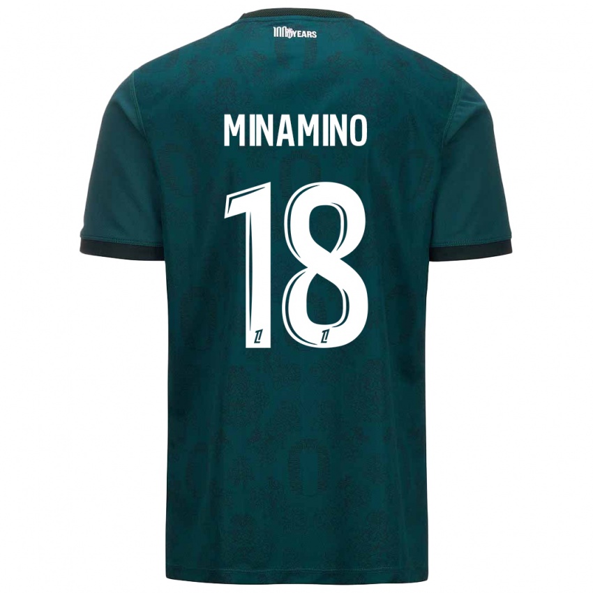 Niño Camiseta Takumi Minamino #18 Verde Oscuro 2ª Equipación 2024/25 La Camisa México