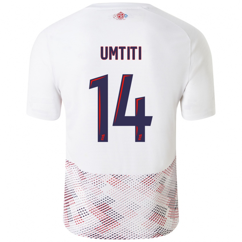 Niño Camiseta Samuel Umtiti #14 Blanco Azul Real 2ª Equipación 2024/25 La Camisa México