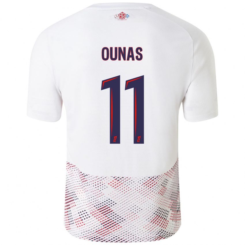 Niño Camiseta Adam Ounas #11 Blanco Azul Real 2ª Equipación 2024/25 La Camisa México