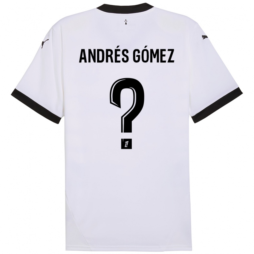 Niño Camiseta Carlos Andrés Gómez #0 Blanco Negro 2ª Equipación 2024/25 La Camisa México