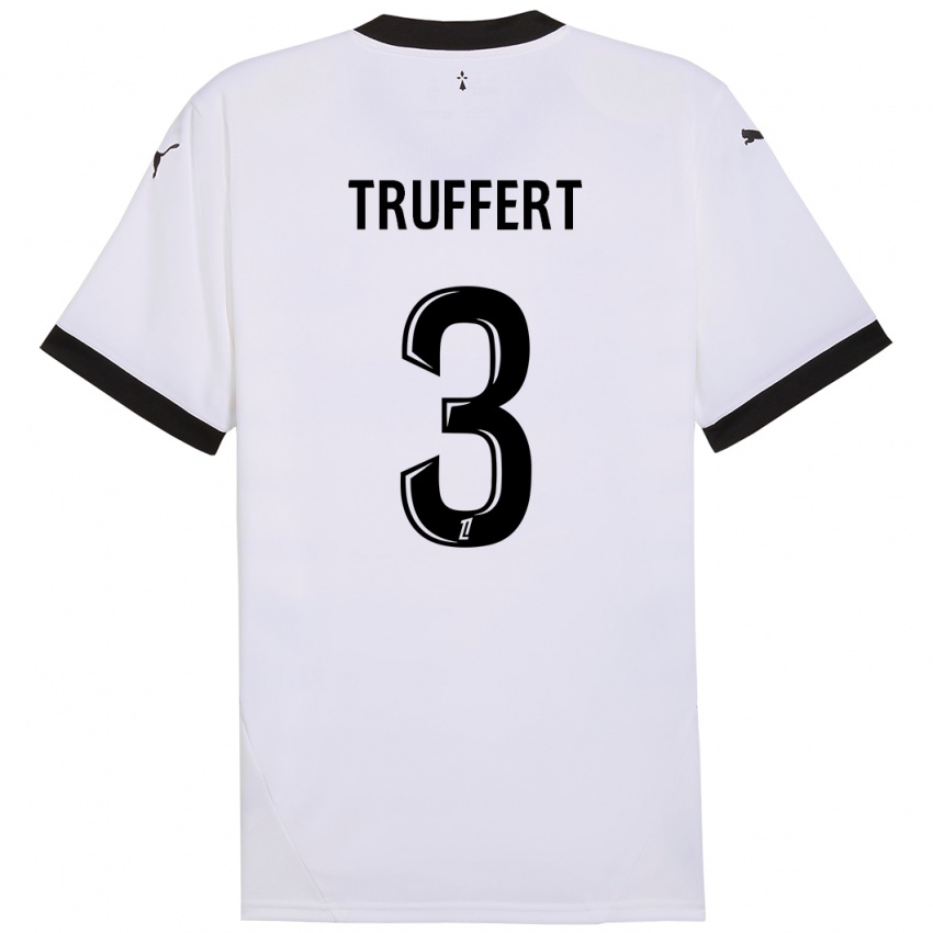 Niño Camiseta Adrien Truffert #3 Blanco Negro 2ª Equipación 2024/25 La Camisa México