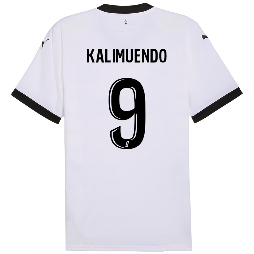 Niño Camiseta Arnaud Kalimuendo #9 Blanco Negro 2ª Equipación 2024/25 La Camisa México