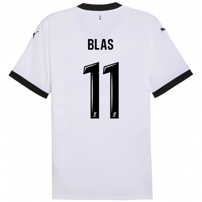 Niño Camiseta Ludovic Blas #11 Blanco Negro 2ª Equipación 2024/25 La Camisa México