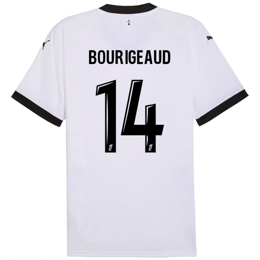 Niño Camiseta Benjamin Bourigeaud #14 Blanco Negro 2ª Equipación 2024/25 La Camisa México