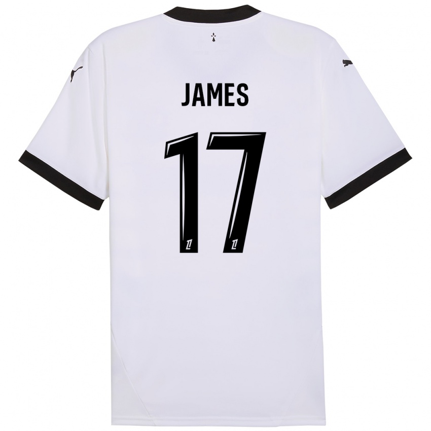 Niño Camiseta Jordan James #17 Blanco Negro 2ª Equipación 2024/25 La Camisa México