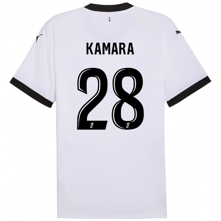 Niño Camiseta Glen Kamara #28 Blanco Negro 2ª Equipación 2024/25 La Camisa México