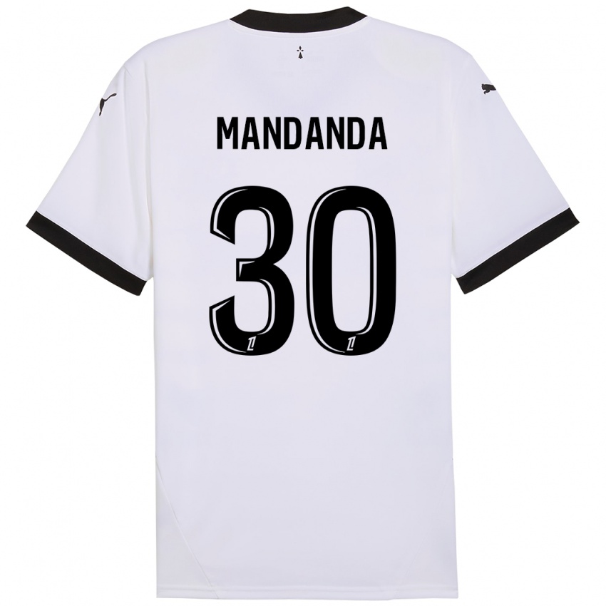 Niño Camiseta Steve Mandanda #30 Blanco Negro 2ª Equipación 2024/25 La Camisa México