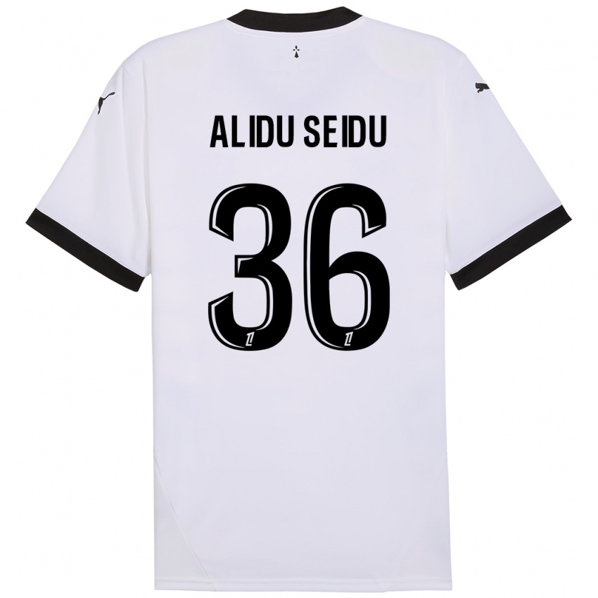 Niño Camiseta Alidu Seidu #36 Blanco Negro 2ª Equipación 2024/25 La Camisa México