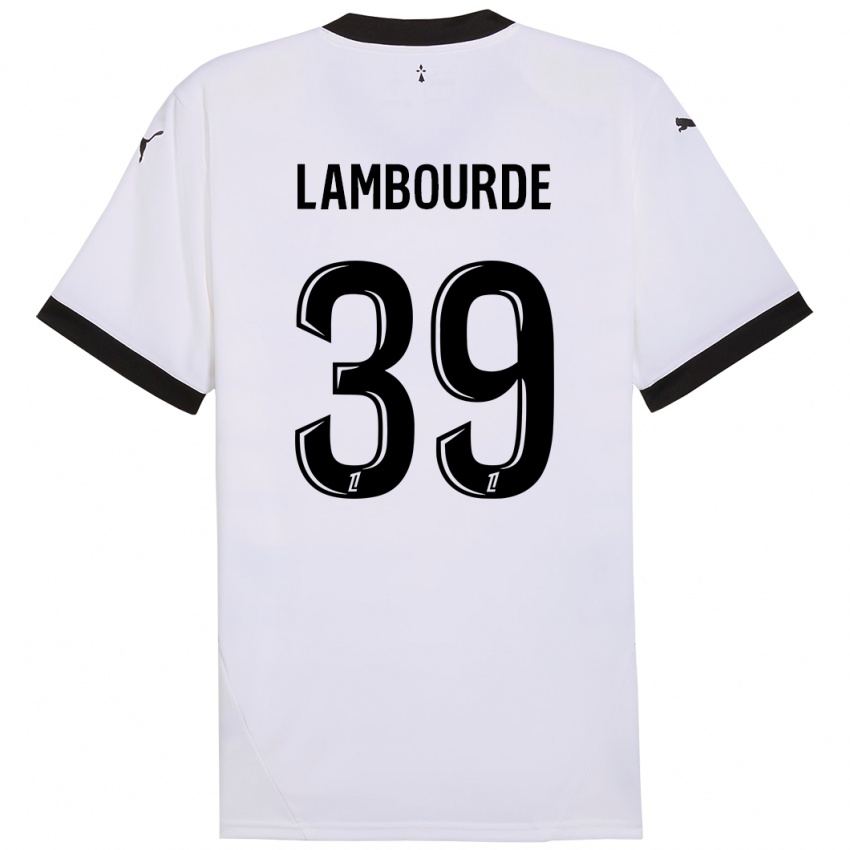 Niño Camiseta Mathis Lambourde #39 Blanco Negro 2ª Equipación 2024/25 La Camisa México