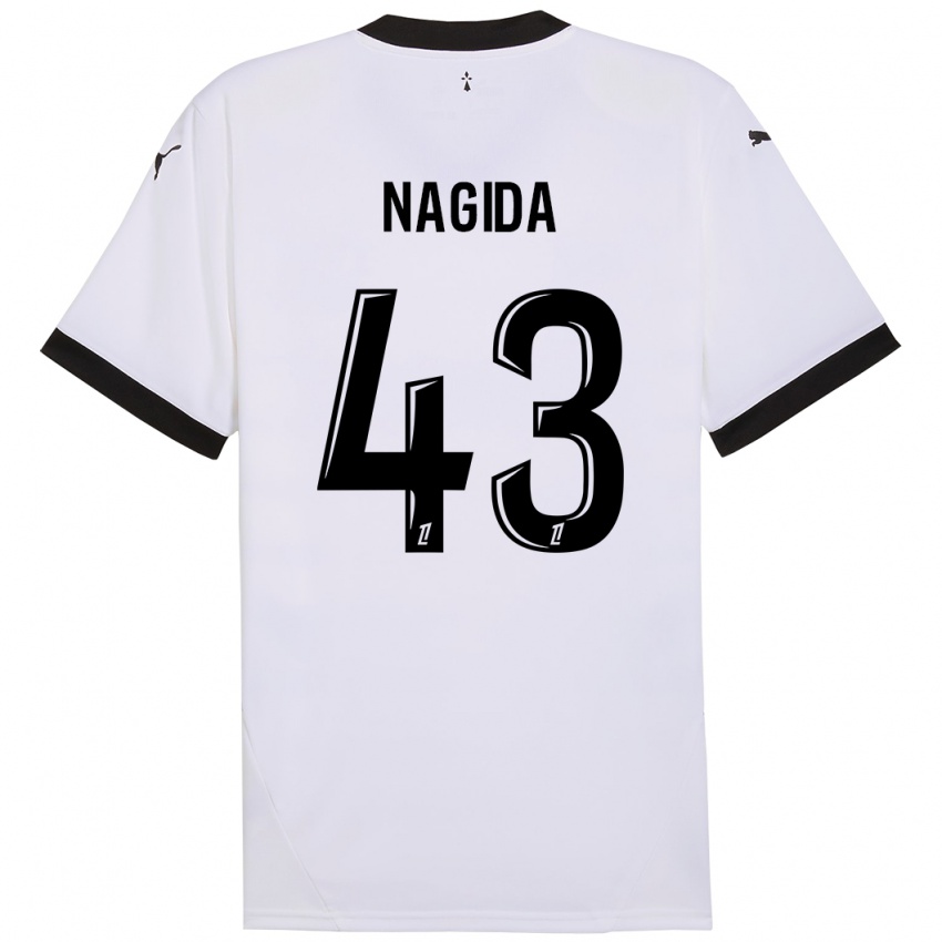 Niño Camiseta Mahamadou Nagida #43 Blanco Negro 2ª Equipación 2024/25 La Camisa México