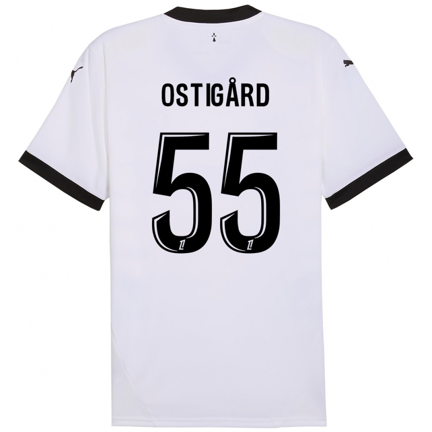 Niño Camiseta Leo Ostigard #55 Blanco Negro 2ª Equipación 2024/25 La Camisa México