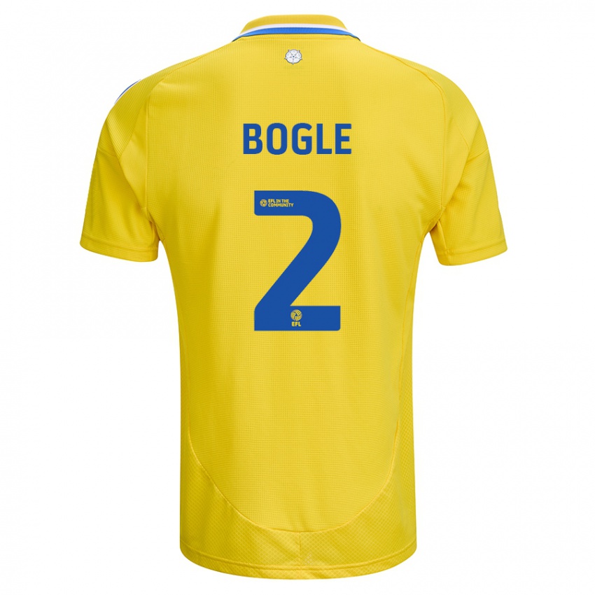 Niño Camiseta Jayden Bogle #2 Amarillo Azul 2ª Equipación 2024/25 La Camisa México