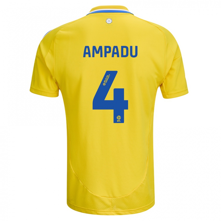 Niño Camiseta Ethan Ampadu #4 Amarillo Azul 2ª Equipación 2024/25 La Camisa México