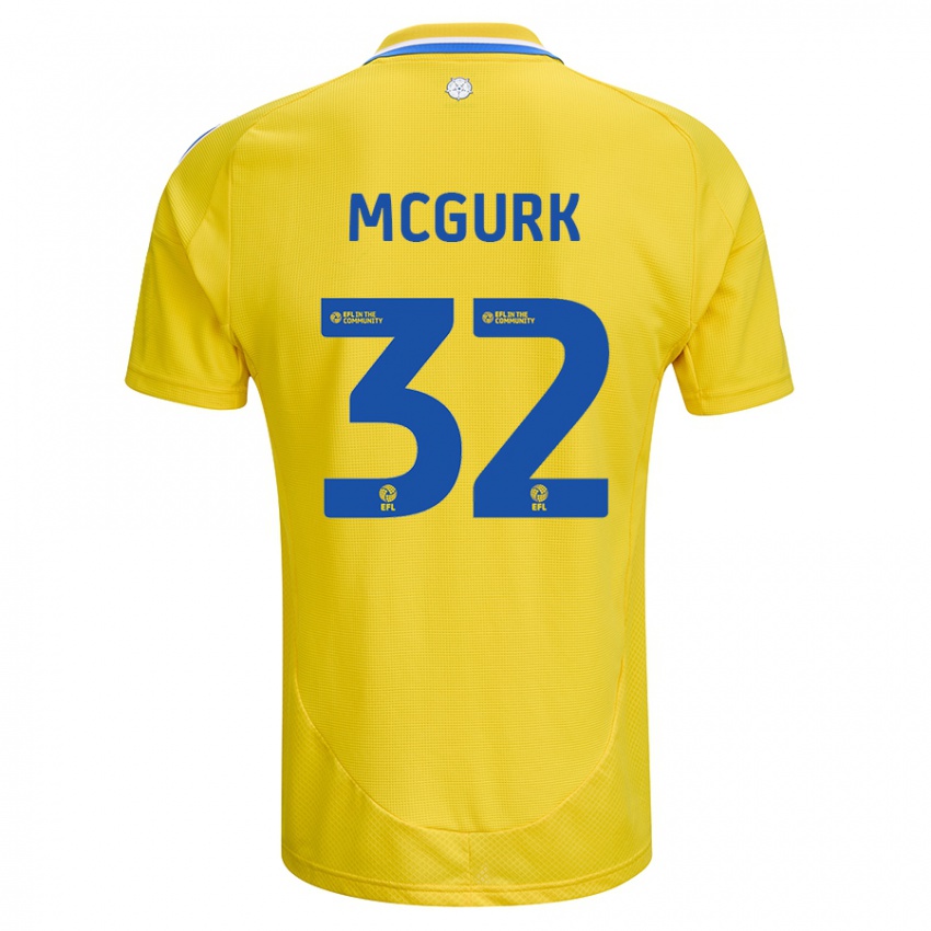 Niño Camiseta Sean Mcgurk #32 Amarillo Azul 2ª Equipación 2024/25 La Camisa México