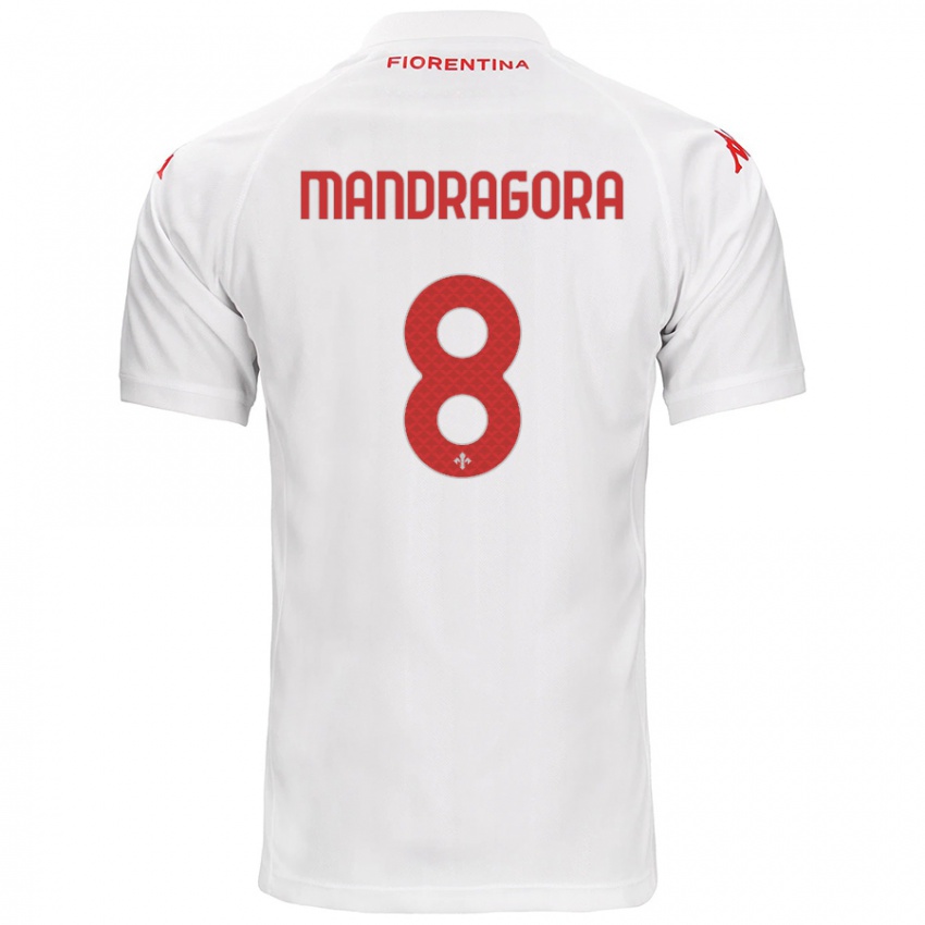 Niño Camiseta Rolando Mandragora #8 Blanco 2ª Equipación 2024/25 La Camisa México