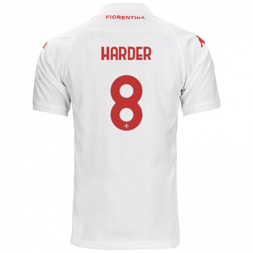 Niño Camiseta Jonas Harder #8 Blanco 2ª Equipación 2024/25 La Camisa México