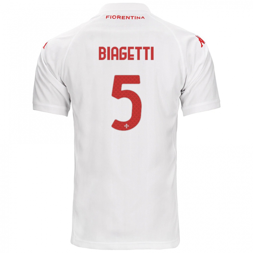 Niño Camiseta Christian Biagetti #5 Blanco 2ª Equipación 2024/25 La Camisa México