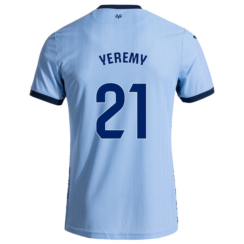 Niño Camiseta Yéremy Pino #21 Azul Cielo 2ª Equipación 2024/25 La Camisa México