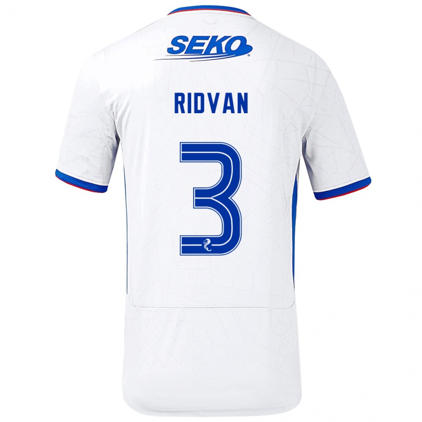 Niño Camiseta Rıdvan Yılmaz #3 Blanco Azul 2ª Equipación 2024/25 La Camisa México