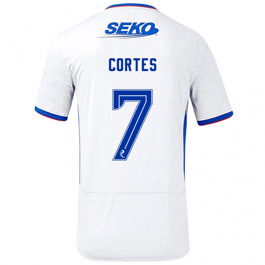 Niño Camiseta Óscar Cortés #7 Blanco Azul 2ª Equipación 2024/25 La Camisa México