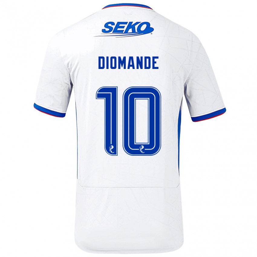 Niño Camiseta Mohamed Diomandé #10 Blanco Azul 2ª Equipación 2024/25 La Camisa México