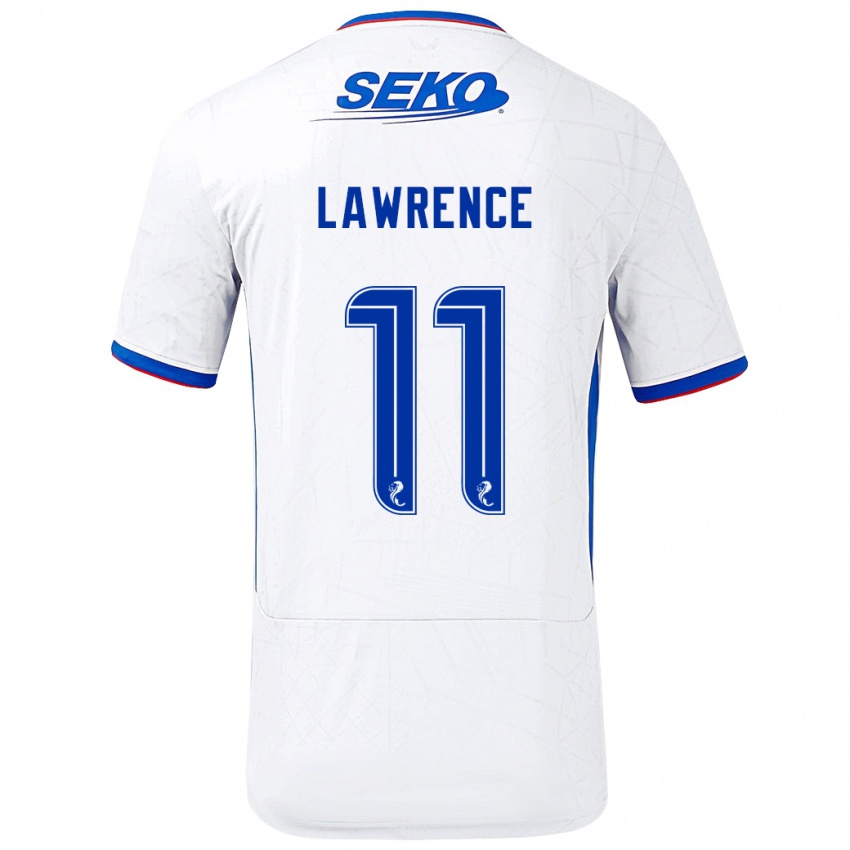 Niño Camiseta Tom Lawrence #11 Blanco Azul 2ª Equipación 2024/25 La Camisa México