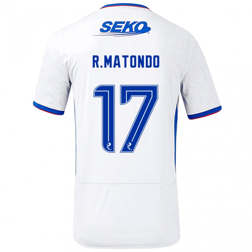 Niño Camiseta Rabbi Matondo #17 Blanco Azul 2ª Equipación 2024/25 La Camisa México