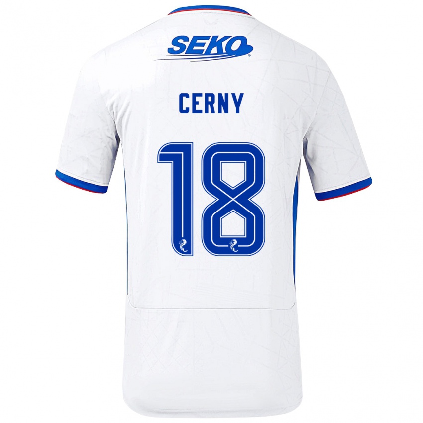 Niño Camiseta Vaclav Cerny #18 Blanco Azul 2ª Equipación 2024/25 La Camisa México