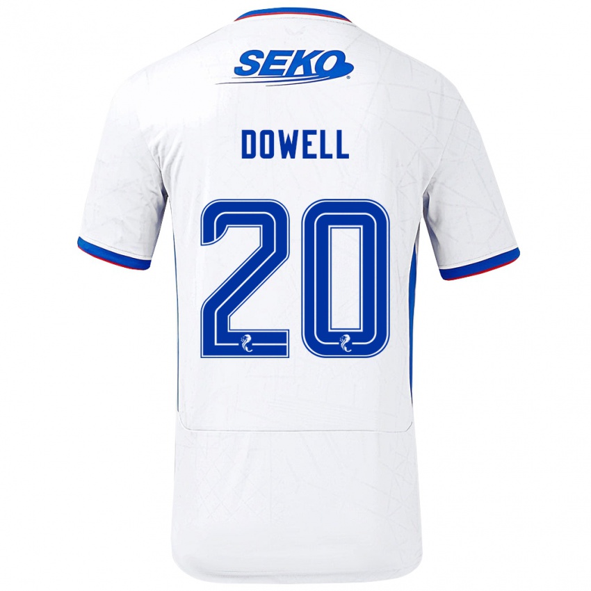 Niño Camiseta Kieran Dowell #20 Blanco Azul 2ª Equipación 2024/25 La Camisa México