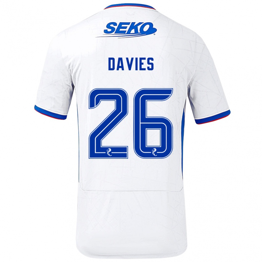 Niño Camiseta Ben Davies #26 Blanco Azul 2ª Equipación 2024/25 La Camisa México