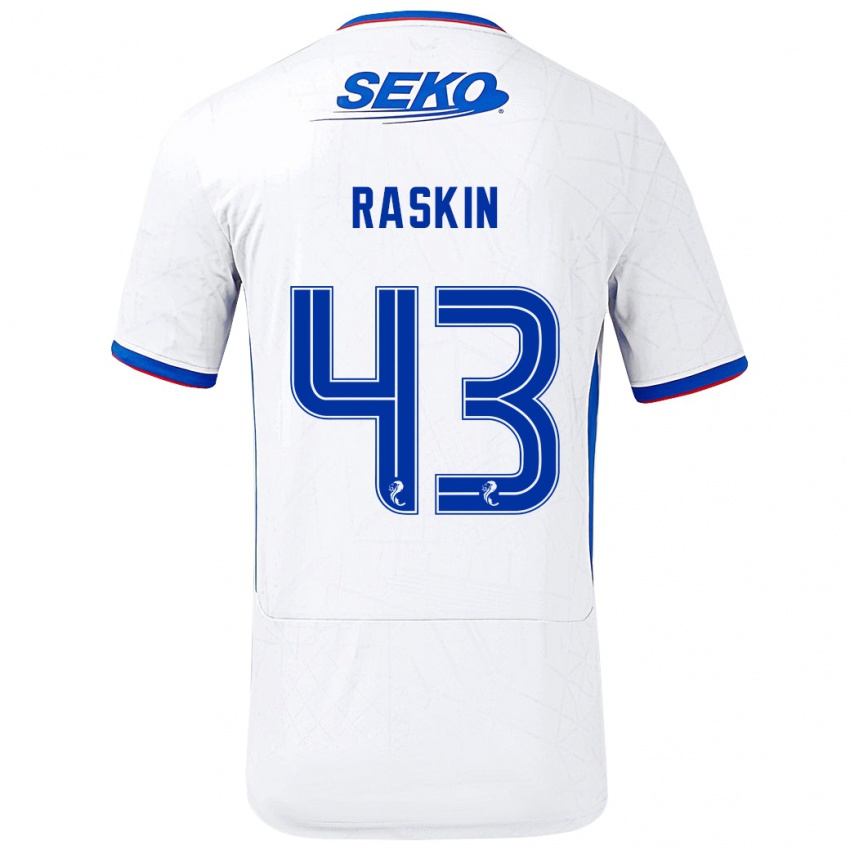 Niño Camiseta Nicolas Raskin #43 Blanco Azul 2ª Equipación 2024/25 La Camisa México