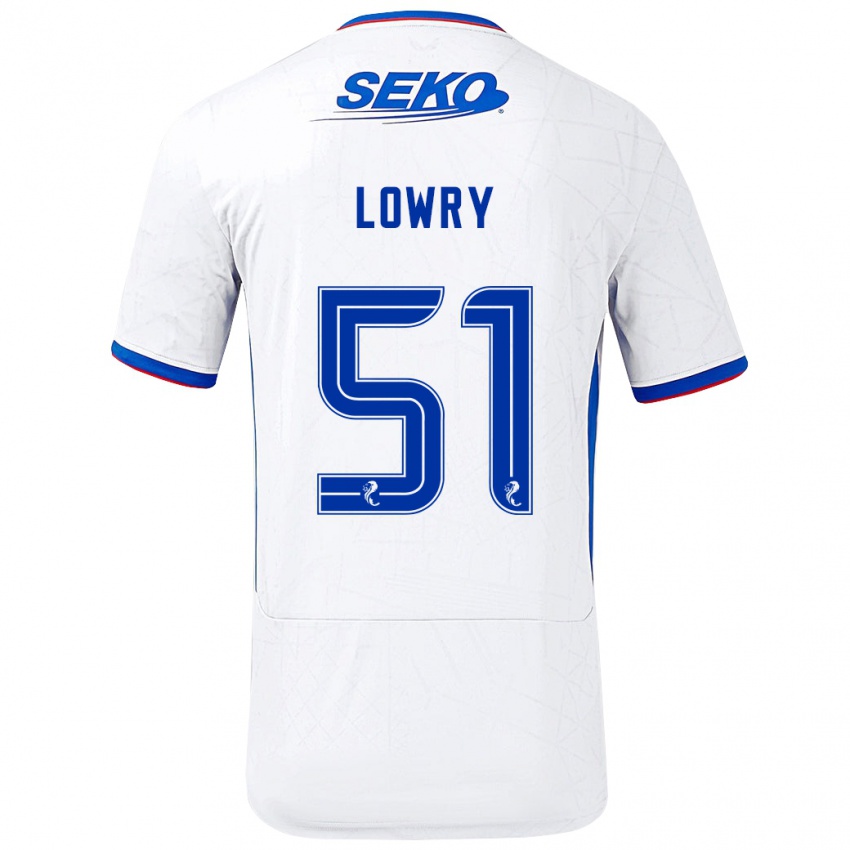 Niño Camiseta Alex Lowry #51 Blanco Azul 2ª Equipación 2024/25 La Camisa México