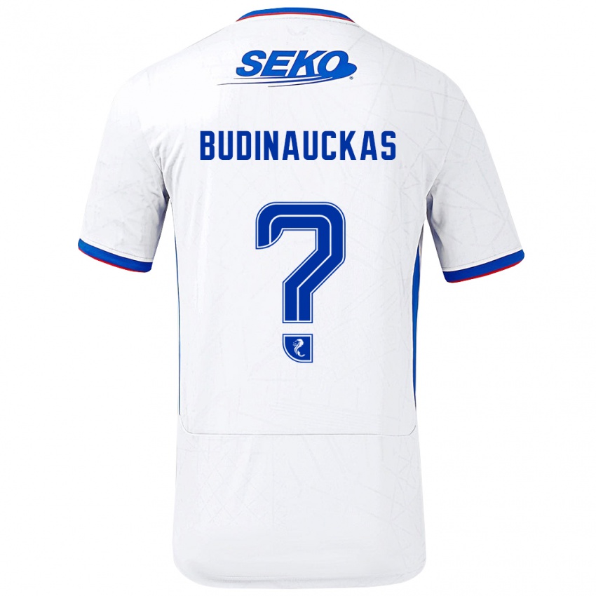 Niño Camiseta Lewis Budinauckas #0 Blanco Azul 2ª Equipación 2024/25 La Camisa México