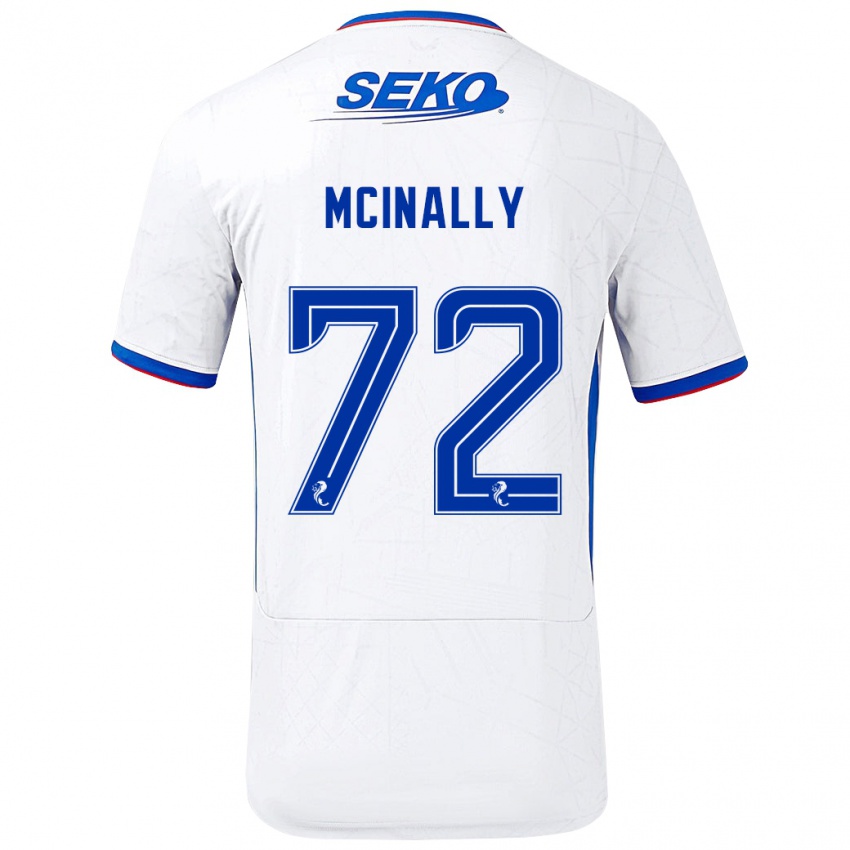 Niño Camiseta Darren Mcinally #72 Blanco Azul 2ª Equipación 2024/25 La Camisa México