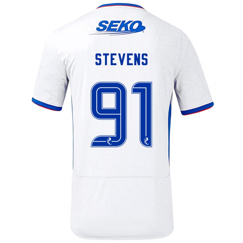 Niño Camiseta Archie Stevens #91 Blanco Azul 2ª Equipación 2024/25 La Camisa México