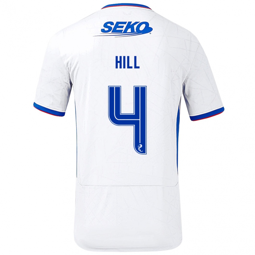 Niño Camiseta Kathryn Hill #4 Blanco Azul 2ª Equipación 2024/25 La Camisa México