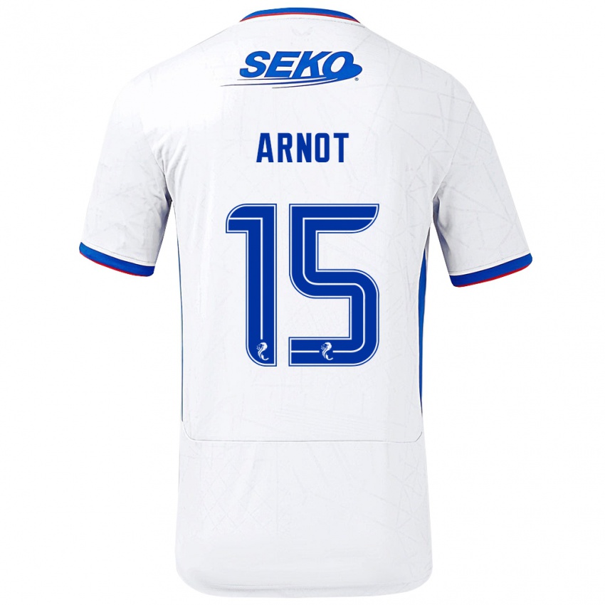 Niño Camiseta Elizabeth Arnot #15 Blanco Azul 2ª Equipación 2024/25 La Camisa México