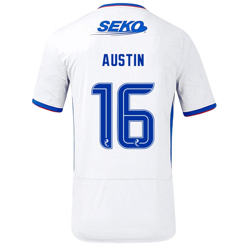 Niño Camiseta Eilidh Austin #16 Blanco Azul 2ª Equipación 2024/25 La Camisa México