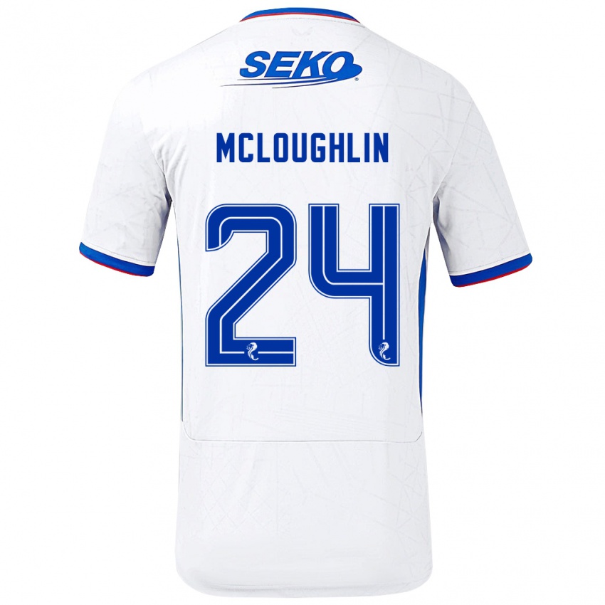 Niño Camiseta Olivia Mcloughlin #24 Blanco Azul 2ª Equipación 2024/25 La Camisa México