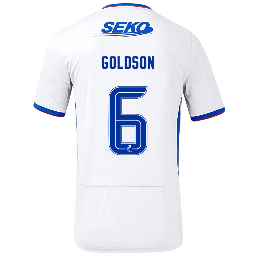 Niño Camiseta Connor Goldson #6 Blanco Azul 2ª Equipación 2024/25 La Camisa México