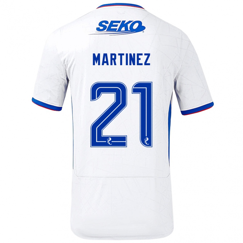 Niño Camiseta Lisa Martinez #21 Blanco Azul 2ª Equipación 2024/25 La Camisa México