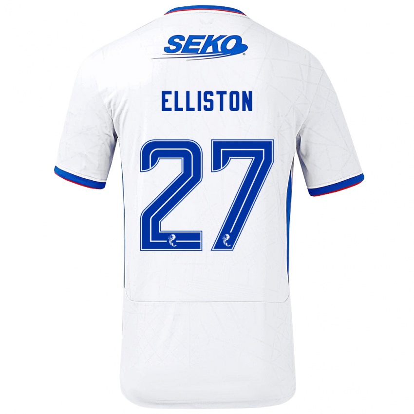 Niño Camiseta Maddie Elliston #27 Blanco Azul 2ª Equipación 2024/25 La Camisa México