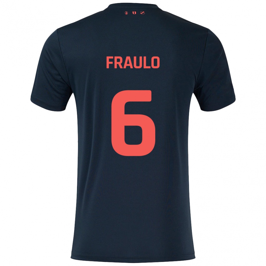 Niño Camiseta Oscar Fraulo #6 Negro Rojo 2ª Equipación 2024/25 La Camisa México