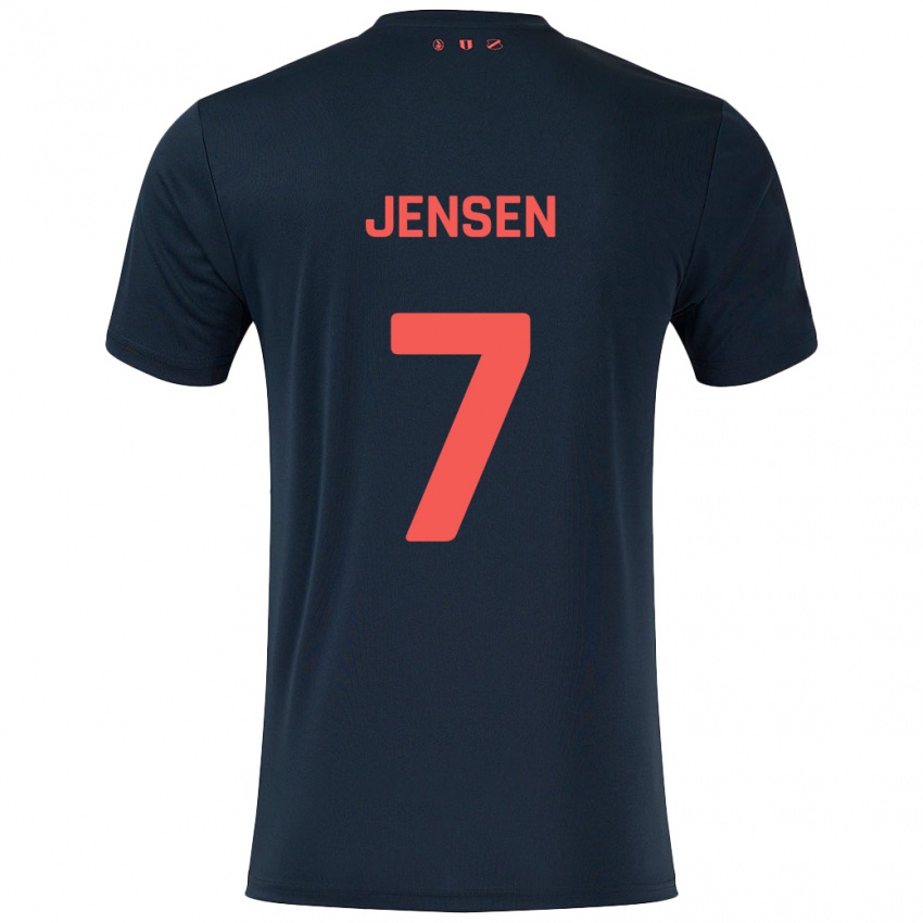 Niño Camiseta Victor Jensen #7 Negro Rojo 2ª Equipación 2024/25 La Camisa México