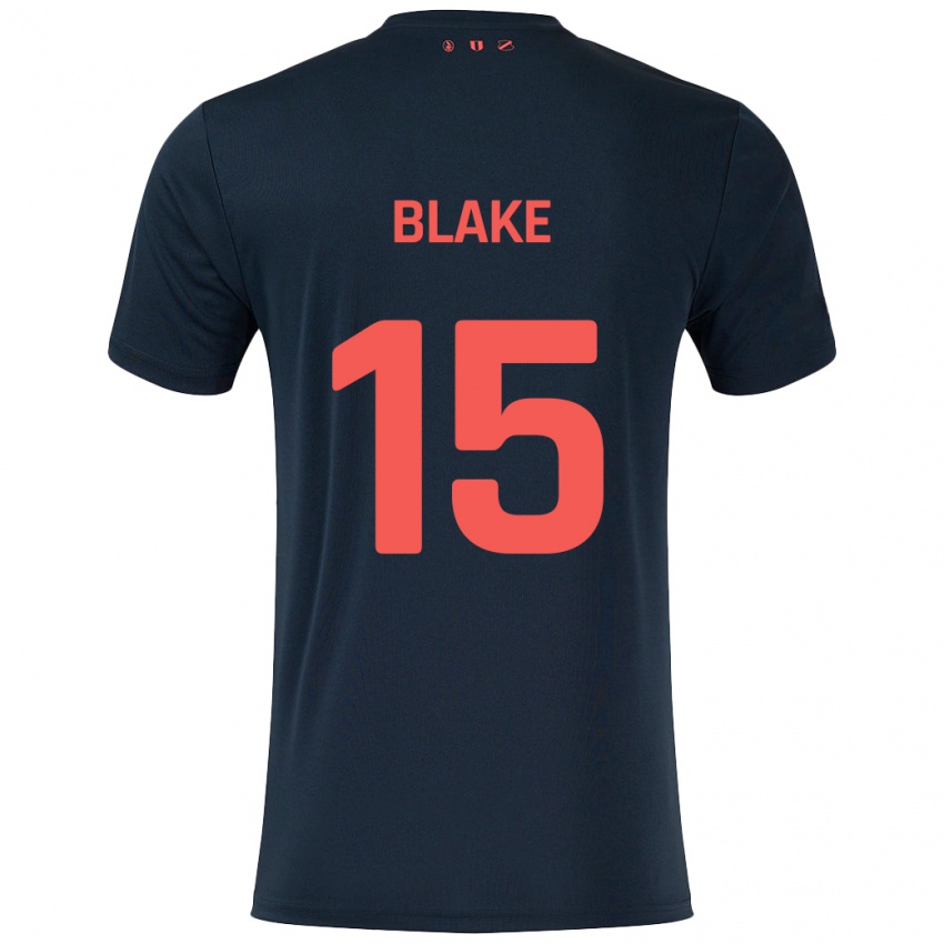 Niño Camiseta Adrian Blake #15 Negro Rojo 2ª Equipación 2024/25 La Camisa México