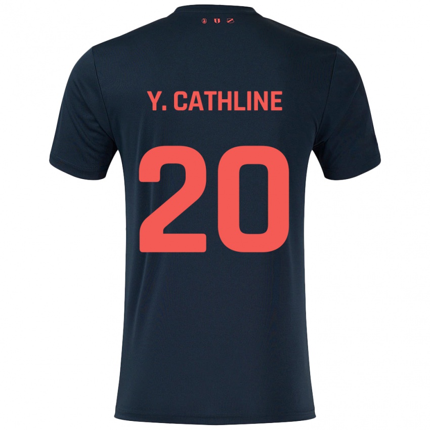 Niño Camiseta Yoann Cathline #20 Negro Rojo 2ª Equipación 2024/25 La Camisa México