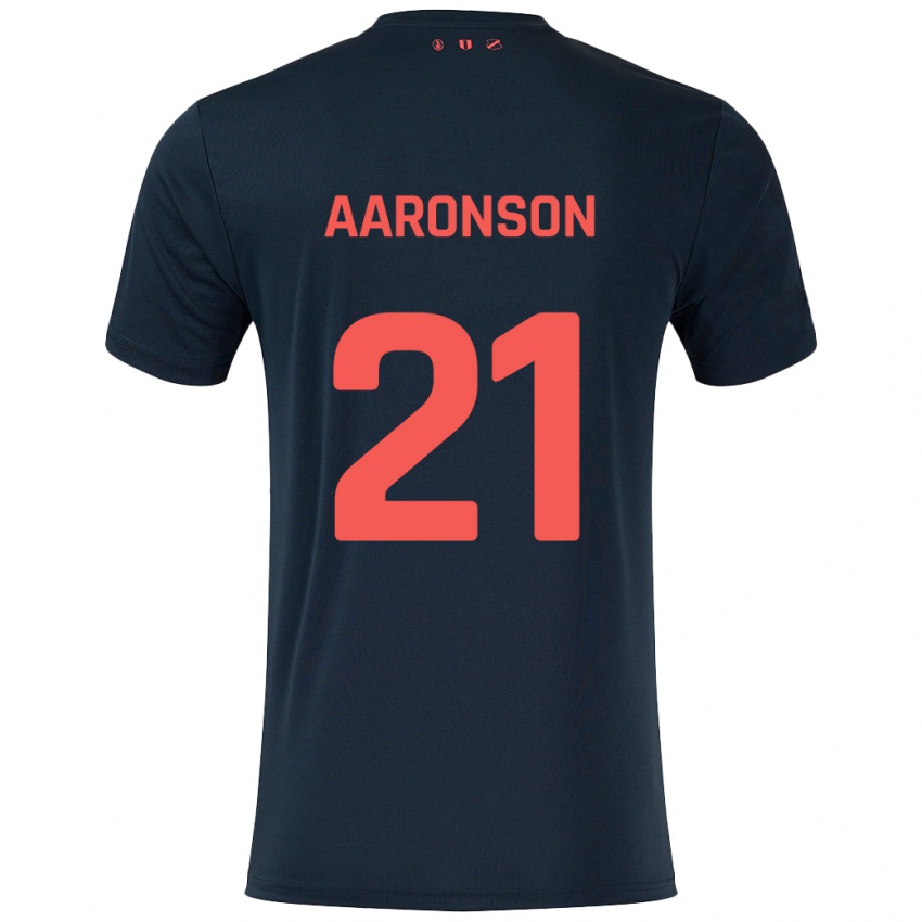 Niño Camiseta Paxten Aaronson #21 Negro Rojo 2ª Equipación 2024/25 La Camisa México